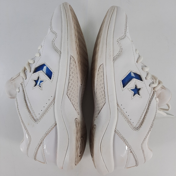 CONVERSE Womens 8.5 Pro White Leather Blue Logo - Picture 8 of 13